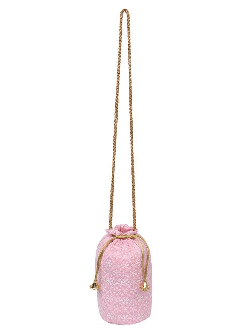 pink embroidered potli - 18457691 -  Standard Image - 0