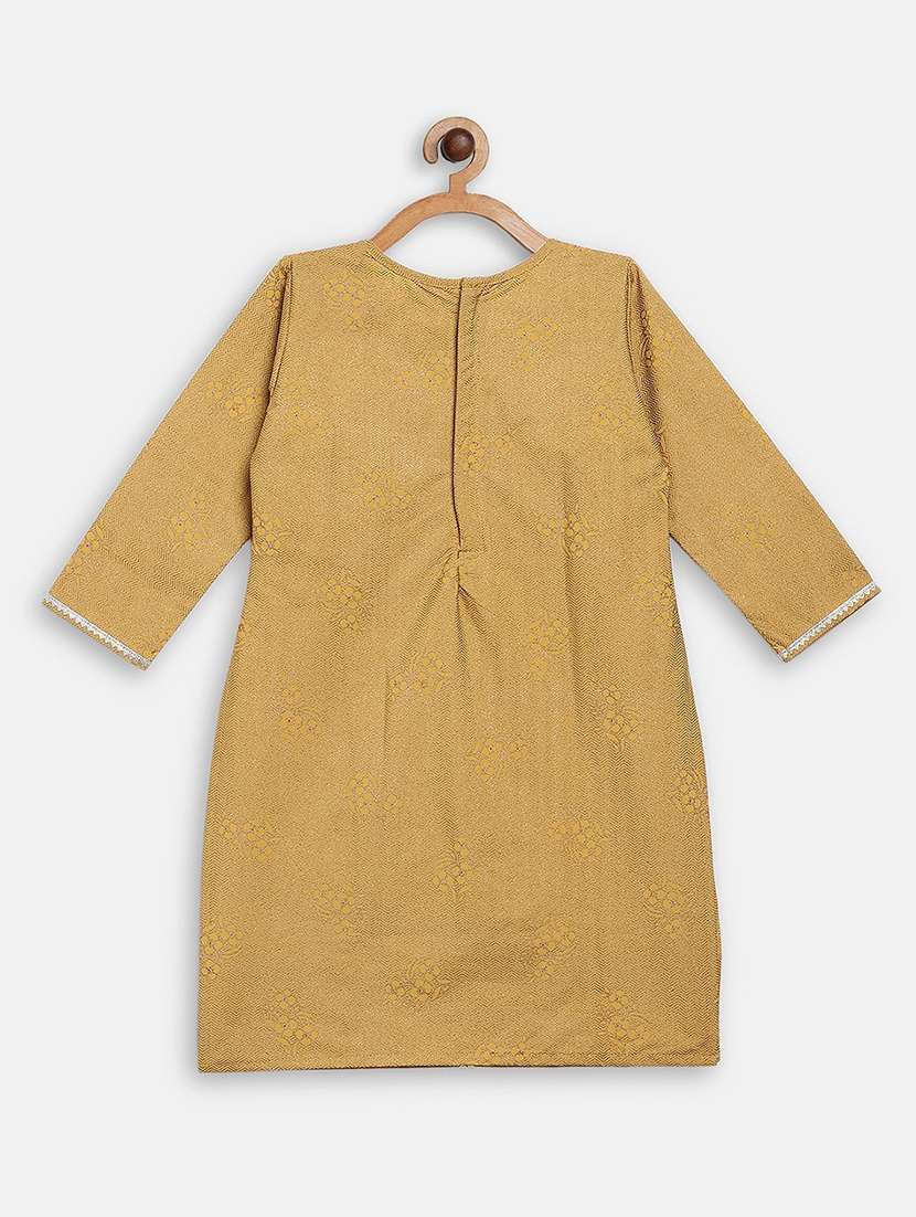 girls beige self design kurta palazzo set  - 18457865 -  Standard Image - 2