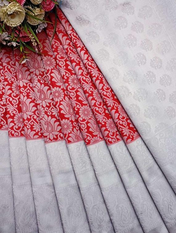 jacquard work woven saree with blouse - 18458133 - Standard Image - 2