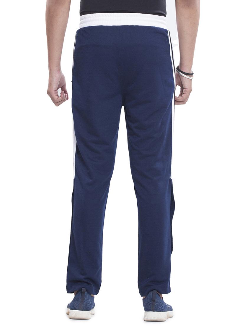navy blue side-taped full length track pant - 18458338 - Standard Image - 2