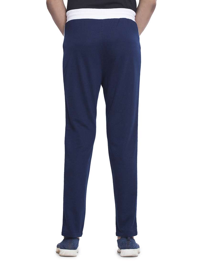 navy blue side-taped full length track pant - 18458747 -  Standard Image - 2