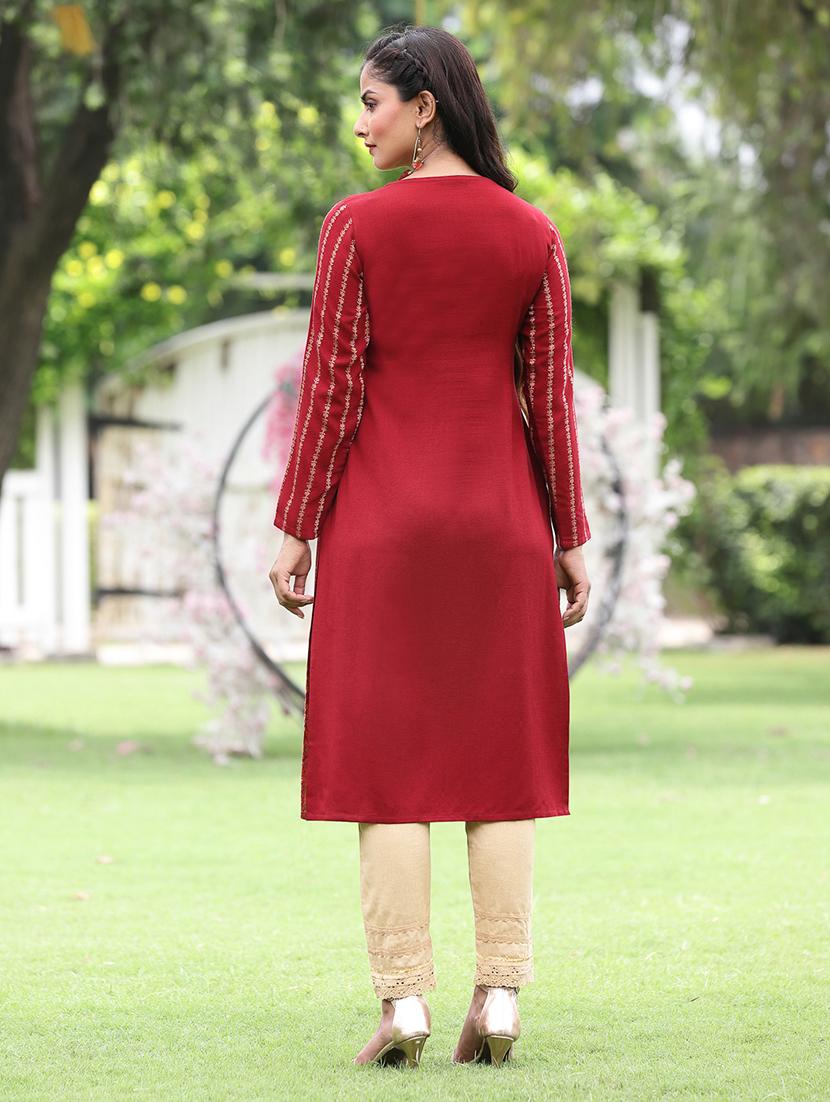 women's straight kurta - 18458860 - Standard Image - 2