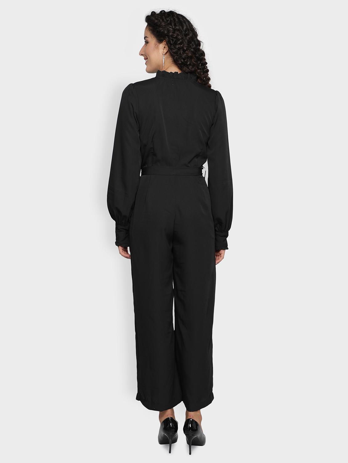 bishop sleeved solid full leg jumpsuit - 18458961 - Standard Image - 2