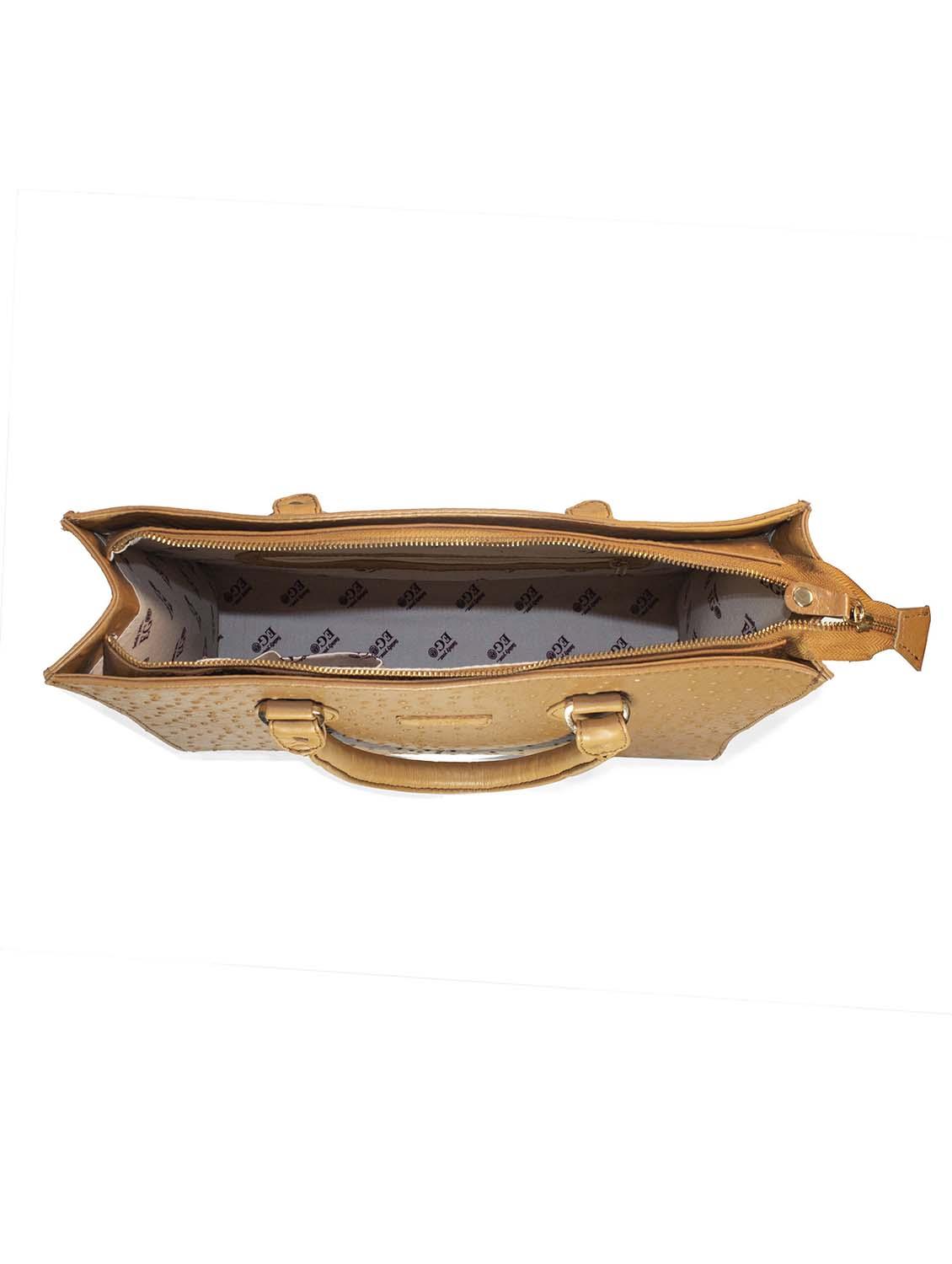 gold textured regular handbag - 18459143 - Standard Image - 2