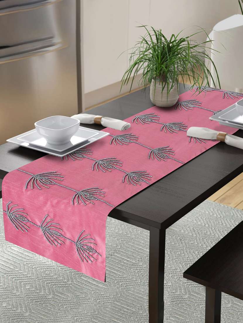 alina decor embllished table runner for center and dining tabale - 13x60 inch