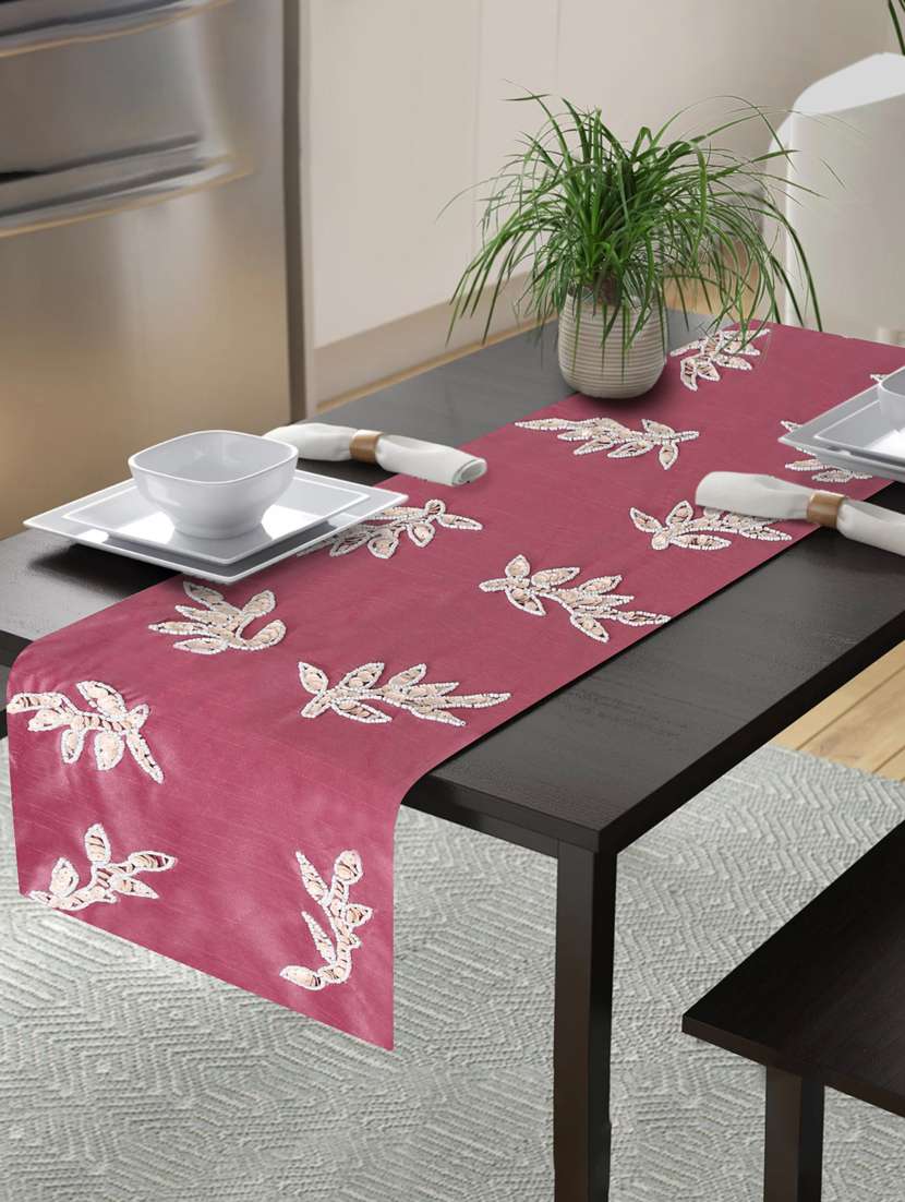 alina decor embllished table runner for center and dining tabale - 13x60 inch
