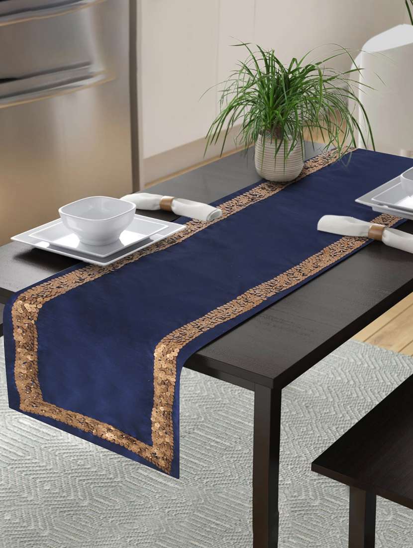 alina decor embllished table runner for center and dining tabale - 13x60 inch