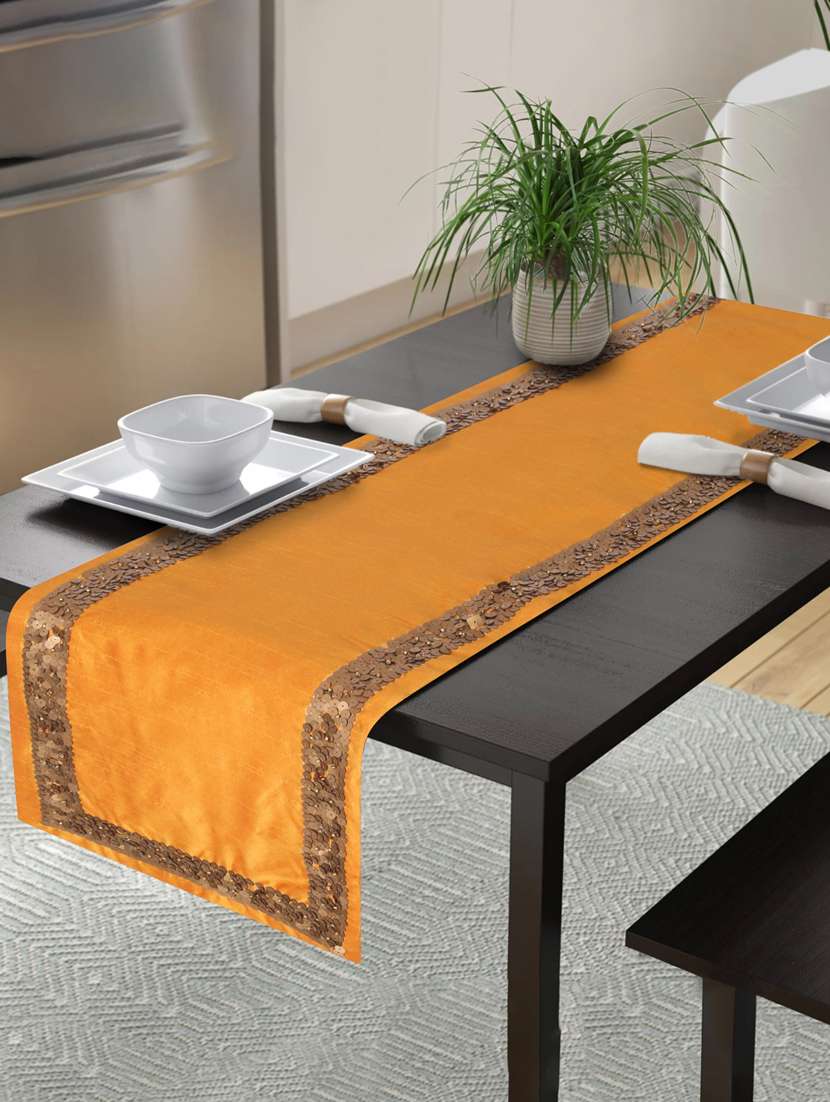 alina decor embllished table runner for center and dining tabale - 13x60 inch