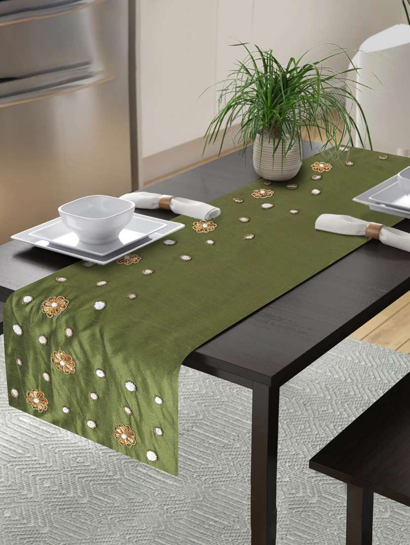 alina decor embllished table runner for center and dining tabale - 13x60 inch