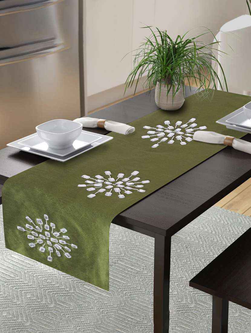 alina decor embllished table runner for center and dining tabale - 13x60 inch