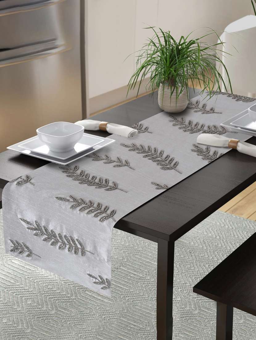 alina decor embllished table runner for center and dining tabale - 13x60 inch