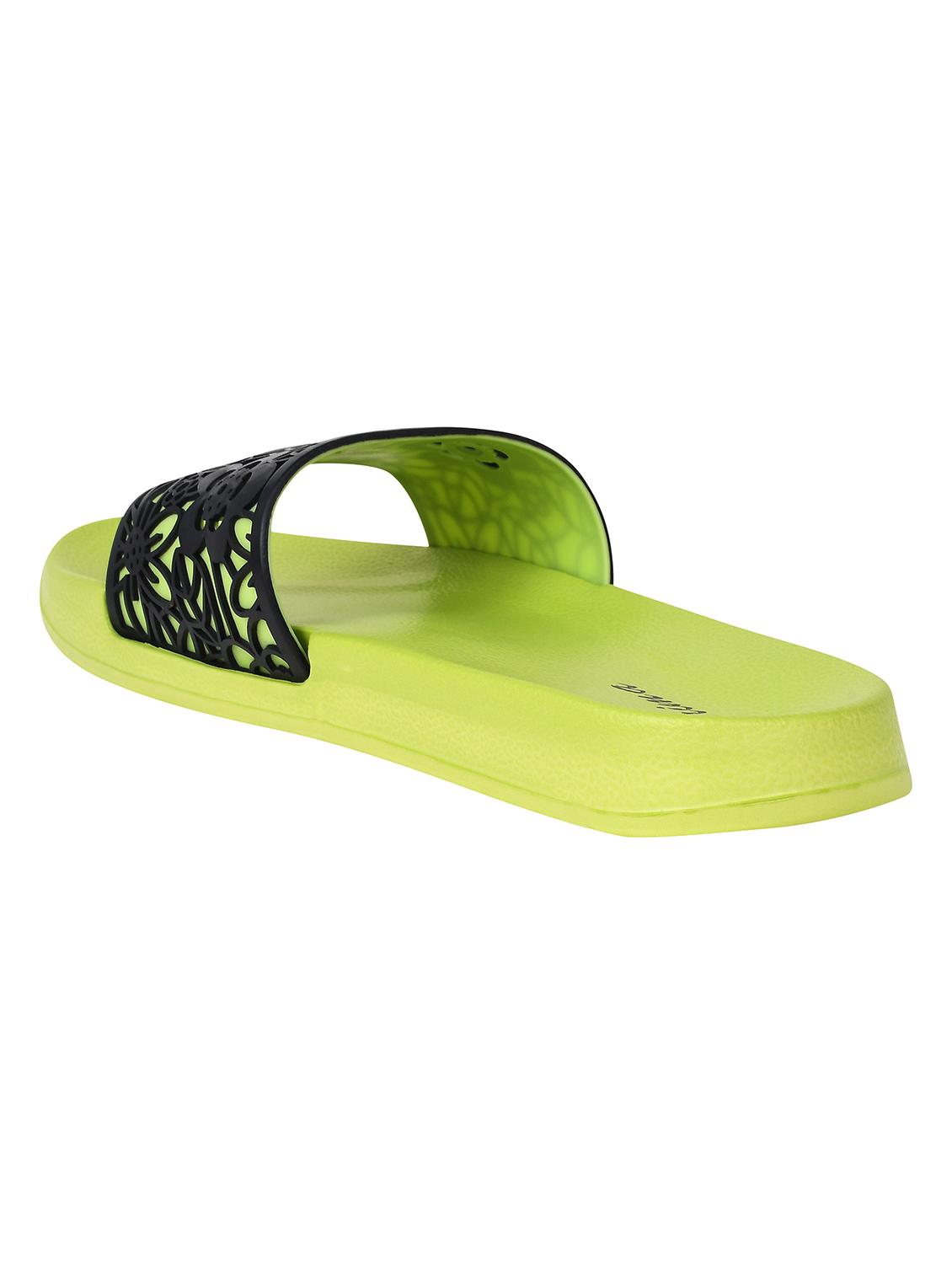 green mesh slides flip flops - 18460318 - Standard Image - 2