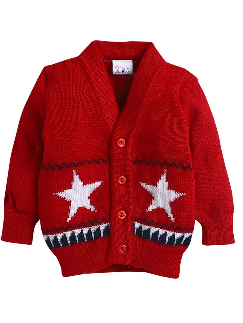 boys maroon sweater with cap & socks