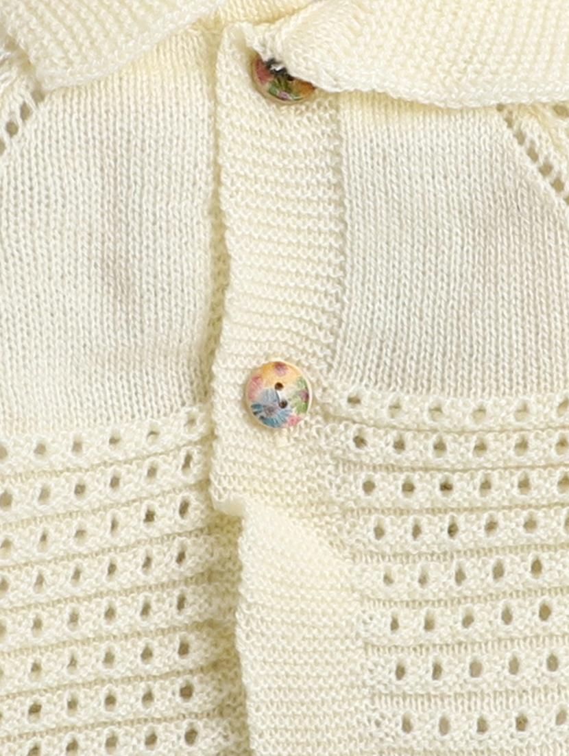 girls cream solid cardigan - 18460402 - Standard Image - 2