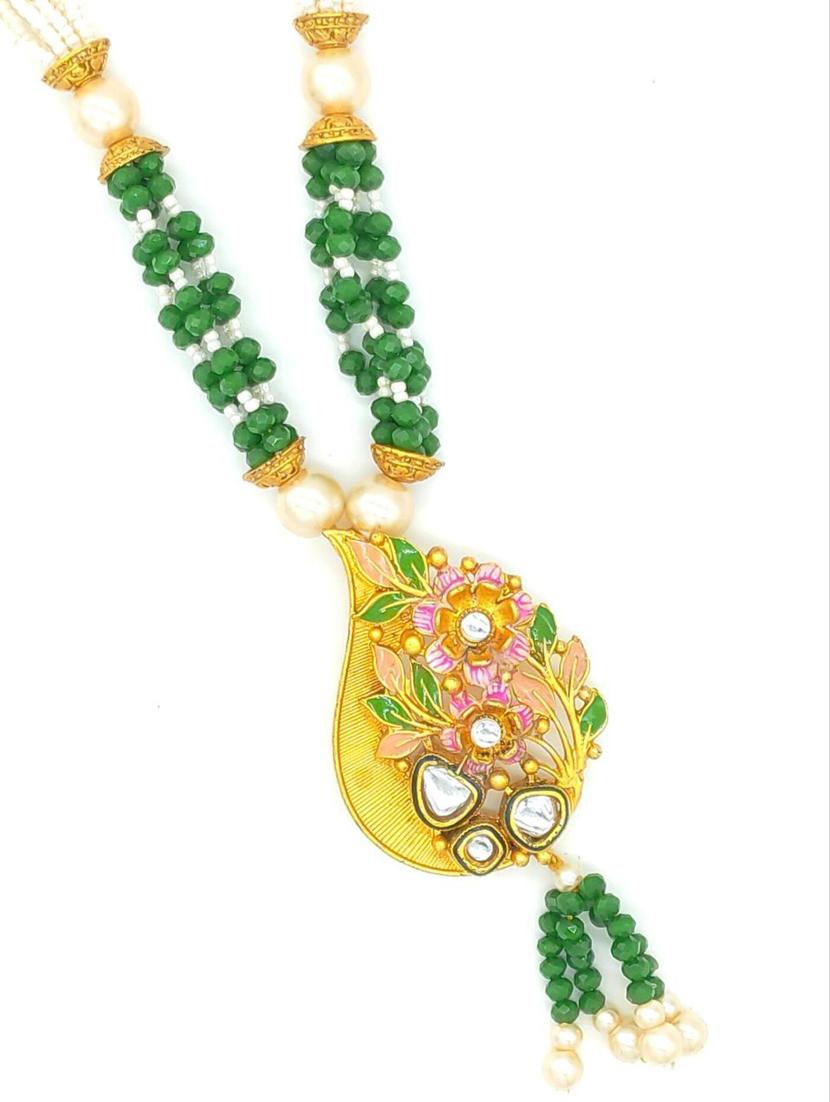 ruby multistrand beaded kundan gold plated necklace & earring set for women ns_1773_g_275 - 18460471 - Standard Image - 2