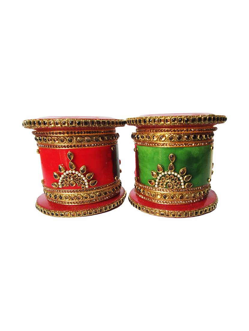 multi colored designer chuda set for women