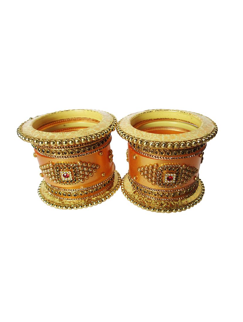 gold designer chuda set for women - 18460526 - Standard Image - 2