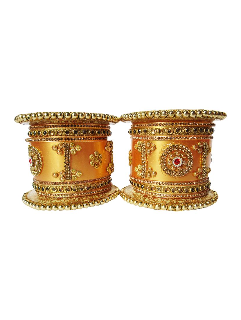 gold designer chuda set for women - 18460530 - Zoom Image - 0