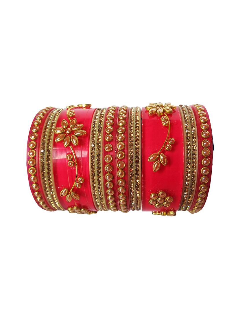 pink designer chuda set - 18460535 - Standard Image - 2