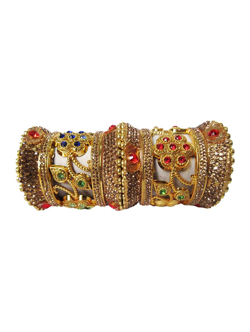 gold designer chuda set for women/girls - 18460541 - Standard Image - 2