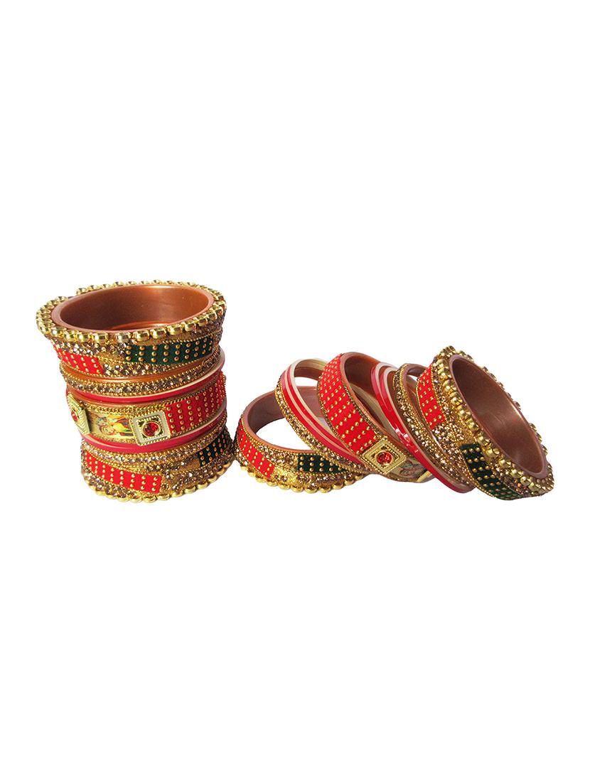 multi colored designer chuda set for women - 18460543 - Standard Image - 2