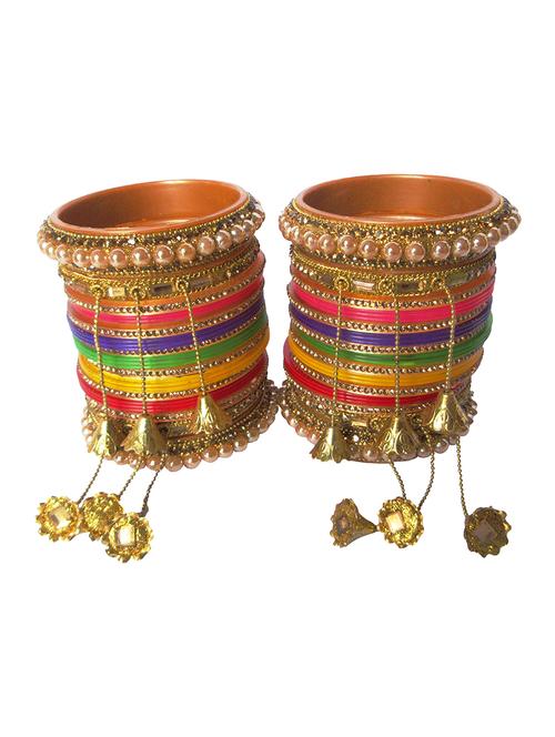 multi colored designer chuda set for women - 18460545 -  Standard Image - 0