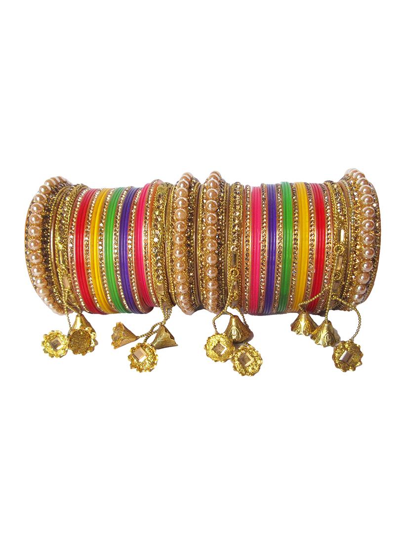 multi colored designer chuda set for women - 18460545 - Standard Image - 2
