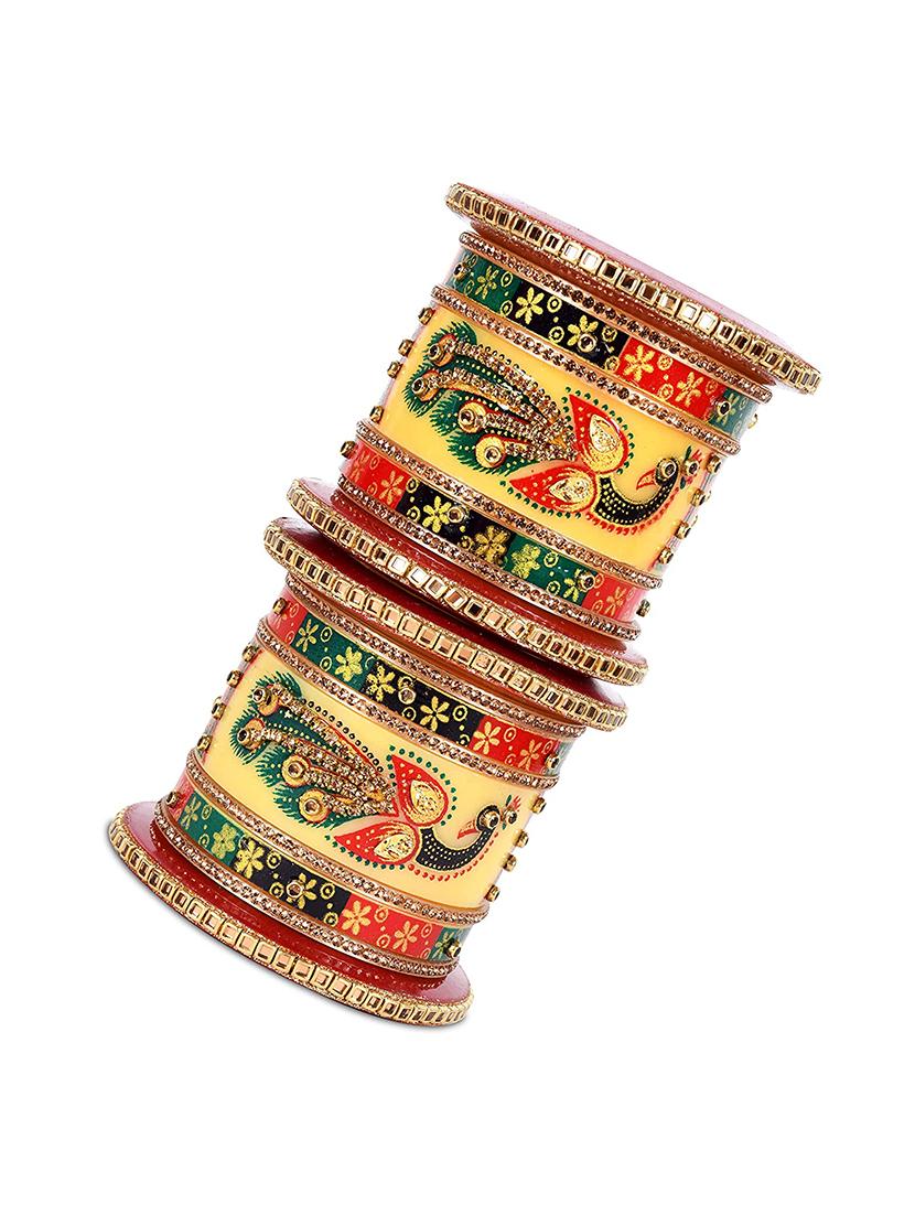 multi colored designer chuda set for women - 18460549 - Standard Image - 2
