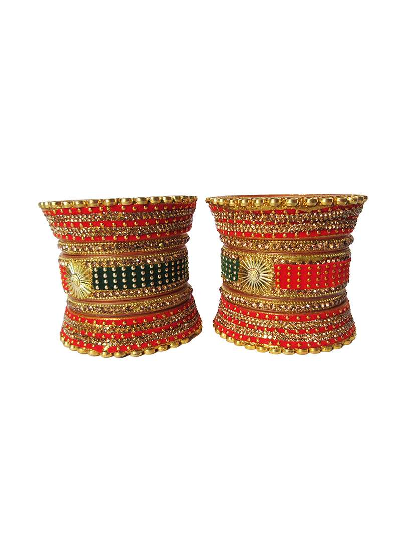 multi colored designer chuda set for women