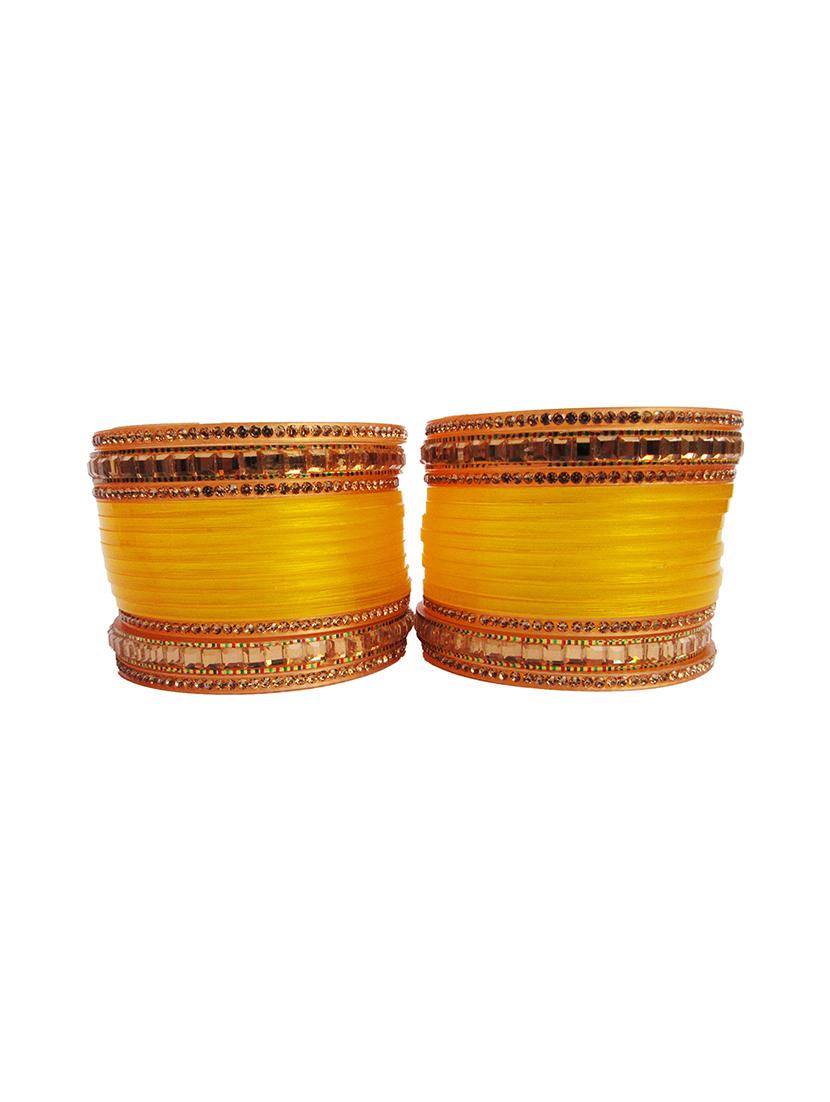 yellow  designer chuda set for women/girls - 18460559 -  Zoom Image - 0