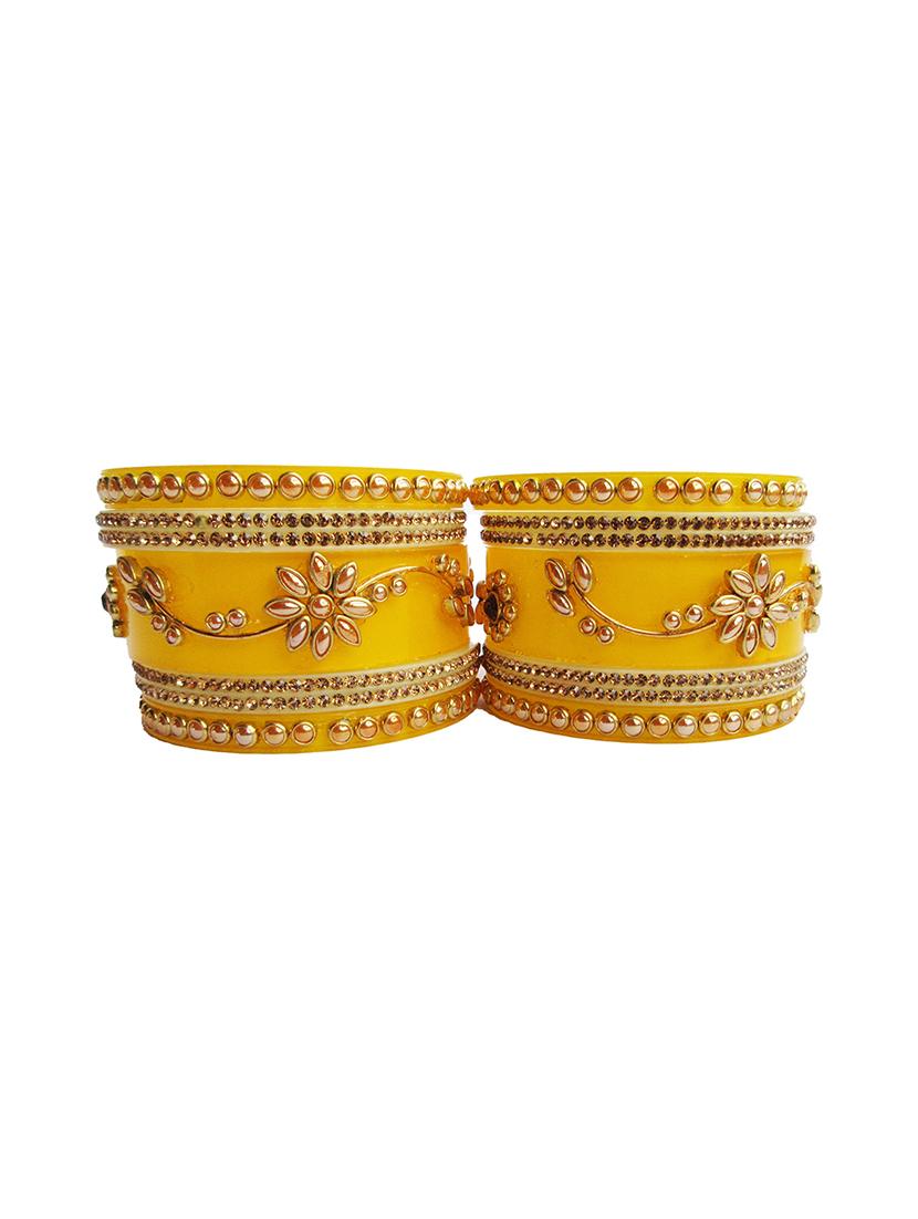 yellow designer chuda set for women/girls - 18460564 -  Zoom Image - 0
