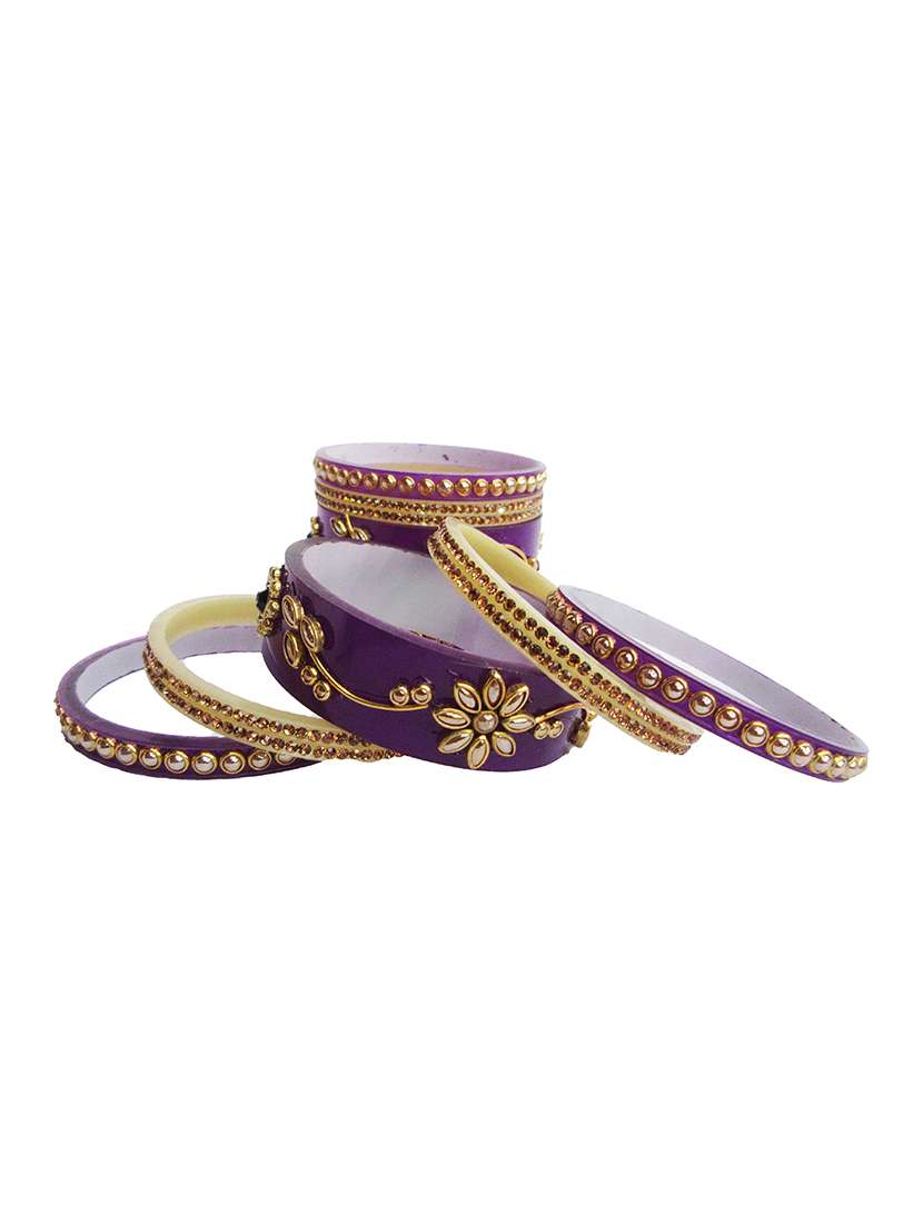 purple designer chuda set for women/girls - 18460565 -  Standard Image - 2