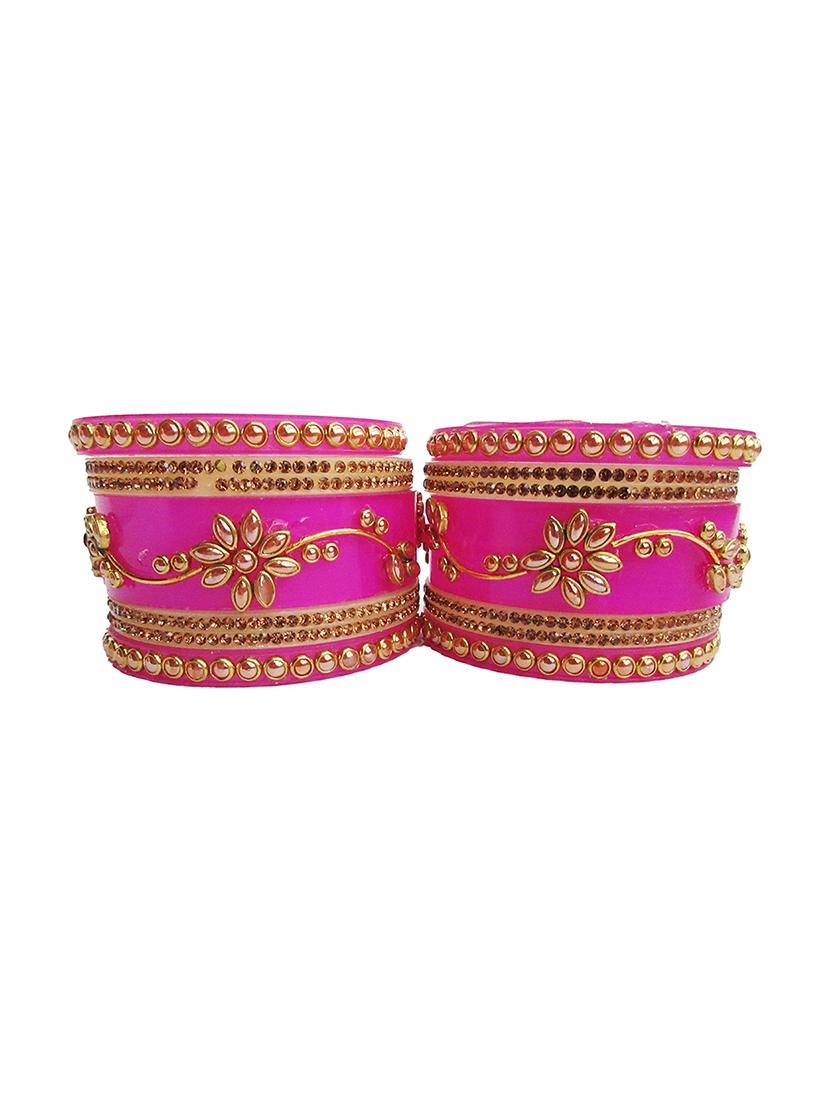 pink designer chuda set for women/girls - 18460566 - Zoom Image - 0