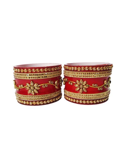 red designer chuda set for women/girls - 18460569 - Standard Image - 0