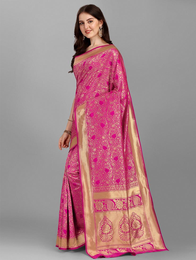jacquard work woven saree with blouse - 18461266 - Standard Image - 2