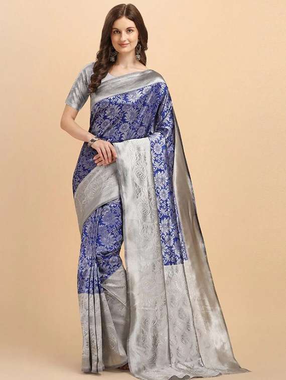 jacquard work chanderi saree with blouse