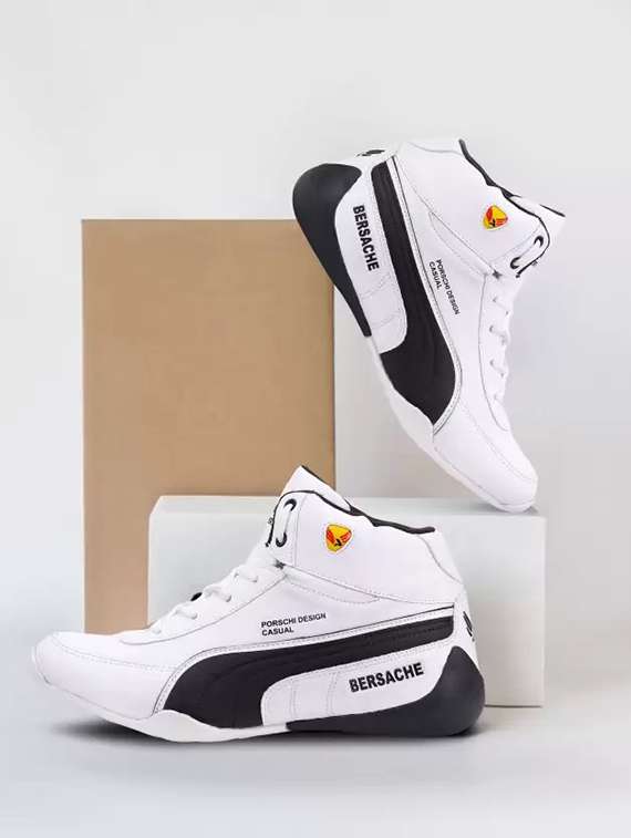 white lace up sport shoes