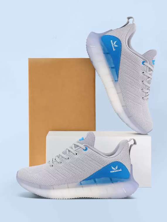 men grey lace up sport shoe