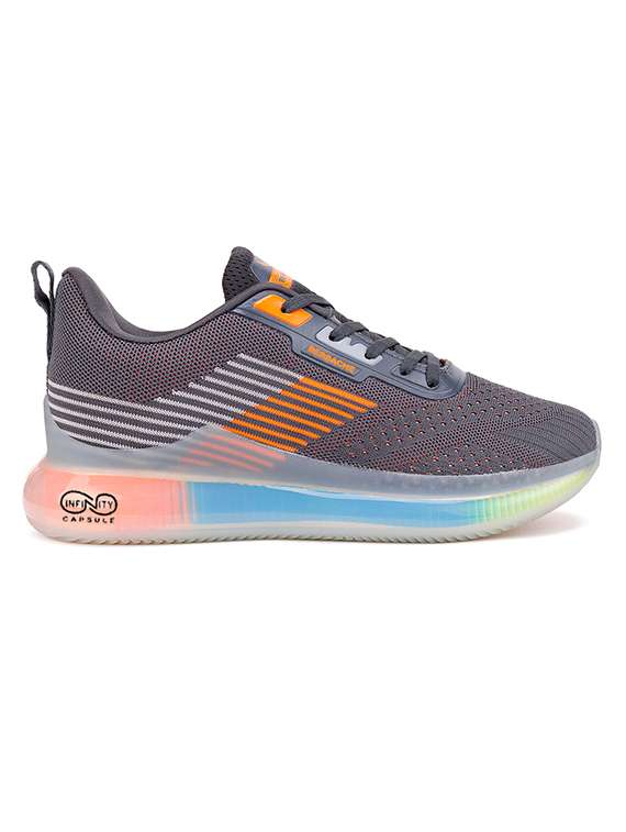 men grey lace up sport shoe - 18461690 - Standard Image - 2