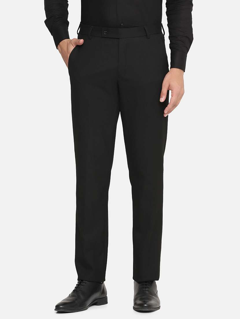 black solid formal trouser