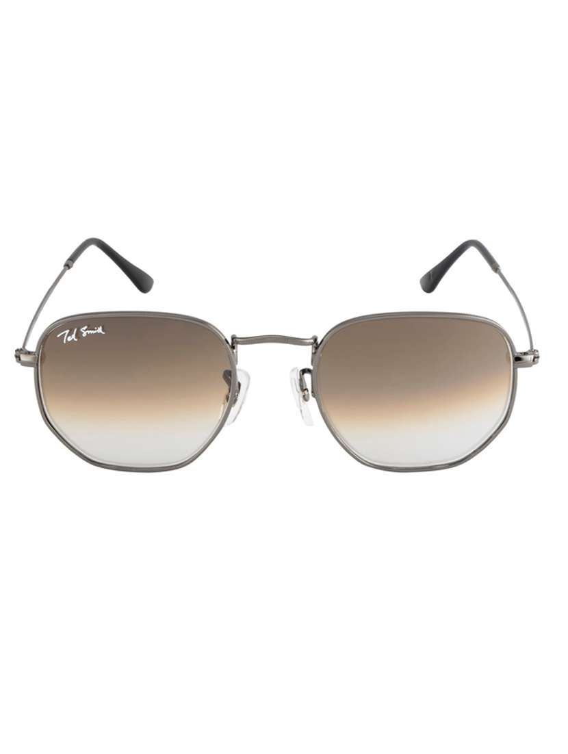 brown graded hexon hexagnal sunglasses 