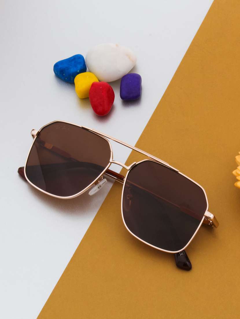 belmar aviator in brown sunglasses 