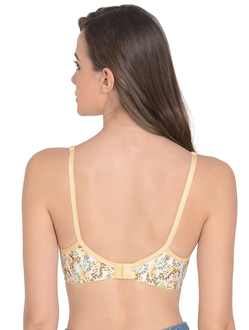 beige printed non padded bra - 18462602 -  Standard Image - 2