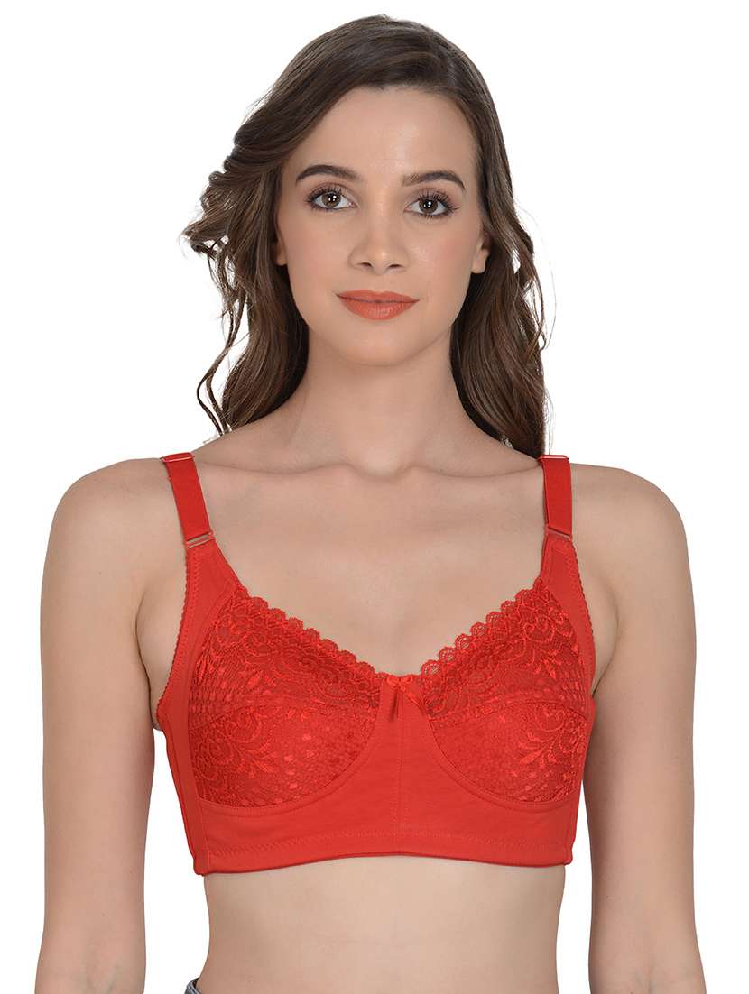 red non padded regular bra