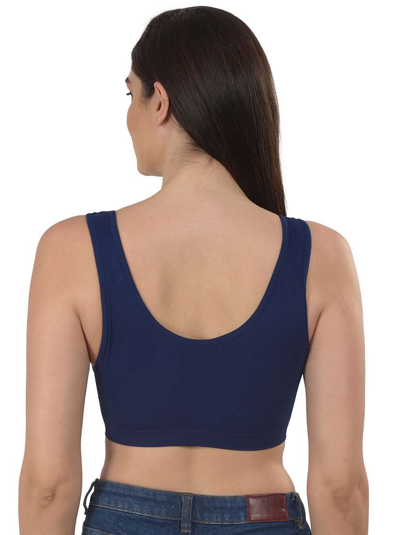navy blue non padded bralette bra - 18462630 -  Standard Image - 2