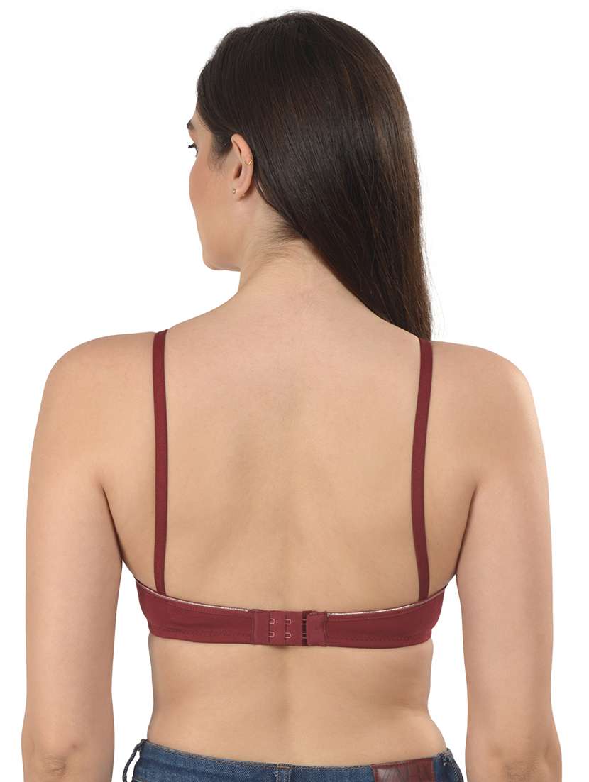 maroon non padded t-shirt bra - 18462632 - Standard Image - 2