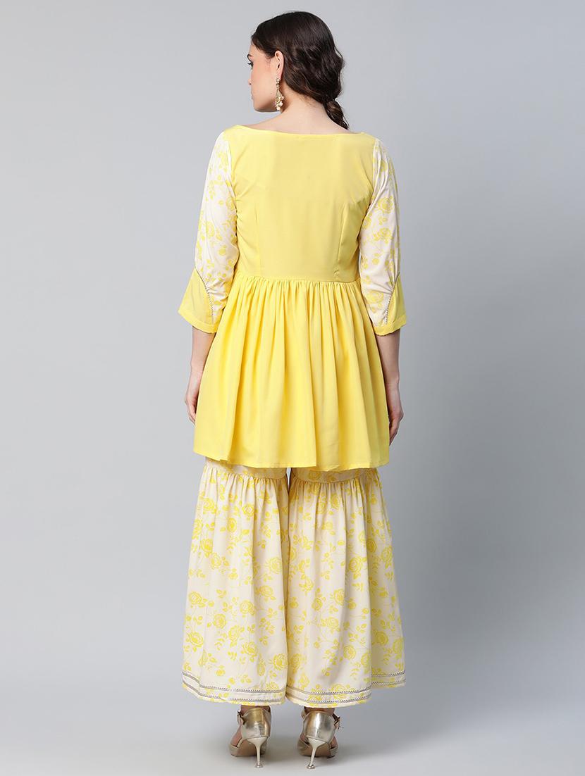 floral kurta sharara set - 18462894 - Standard Image - 2