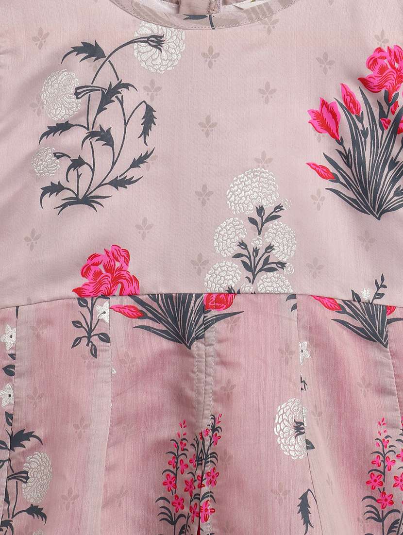 girl round neck floral printed ethnic gown  - 18463128 -  Standard Image - 2