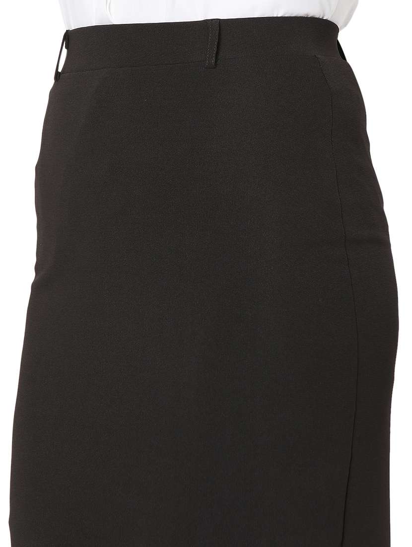 High Rise Solid Pencil Skirt