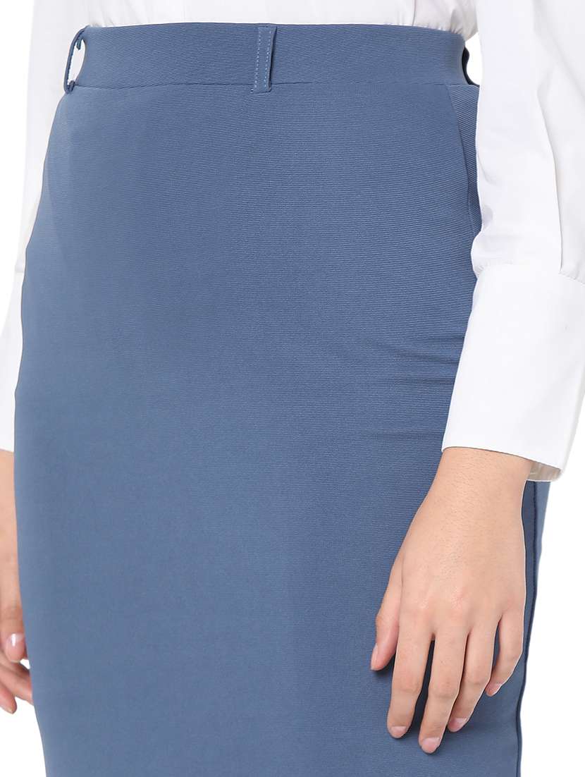 High Rise Solid Pencil Skirt